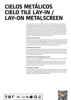 Cielos Metálicos - Cielo Tile Lay-In - Lay-On Metalscreen